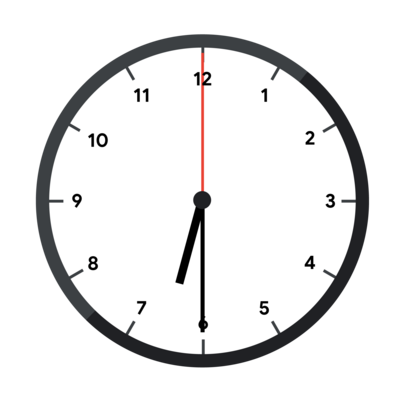 a clock showing 6:30