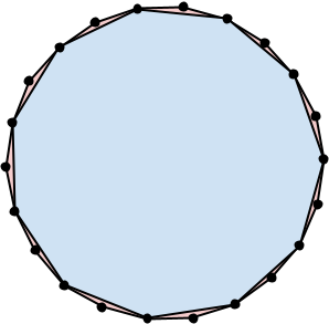 A matrygon containing a regular icosidigon (22 sides) and a regular hendecagon (11 sides)
