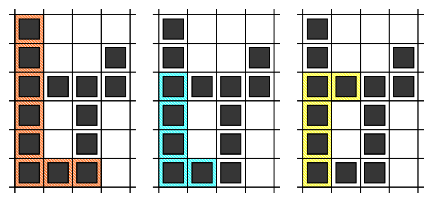 Visualization for the second sample case, showing first three L-shapes.